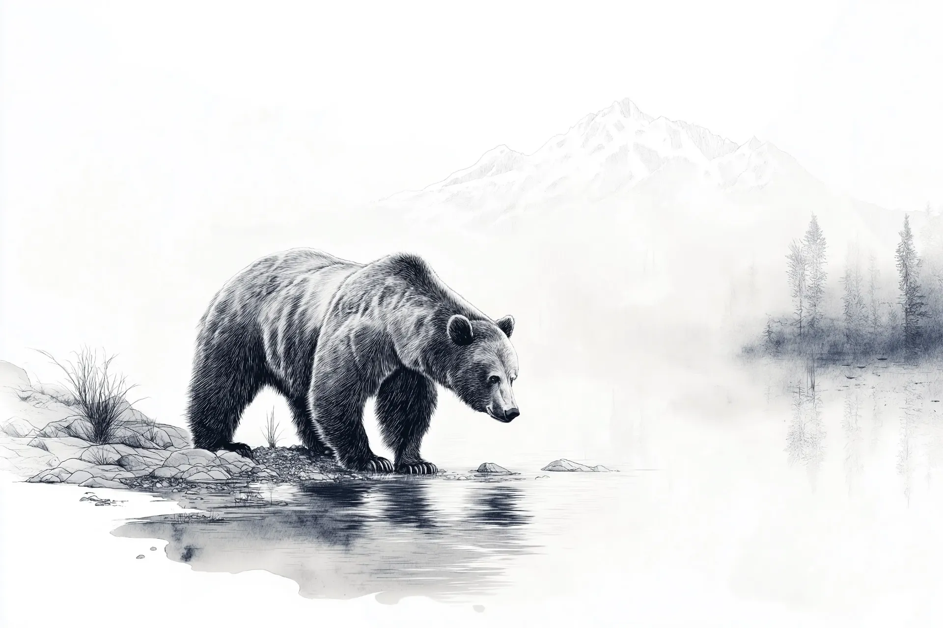 Digital Art - Grizzly - #01 (Print Only, 4 x 6" // 10 x 15cm)